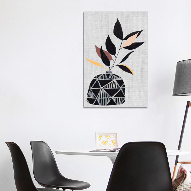 Decorated Vase With Plant IV by Melissa Wang - Wrapped Canvas Painting, 101.6 cm H x 66.04 cm W