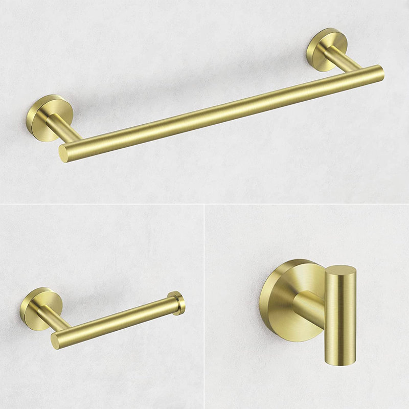 3 - Piece Bathroom Hardware Set, Gold