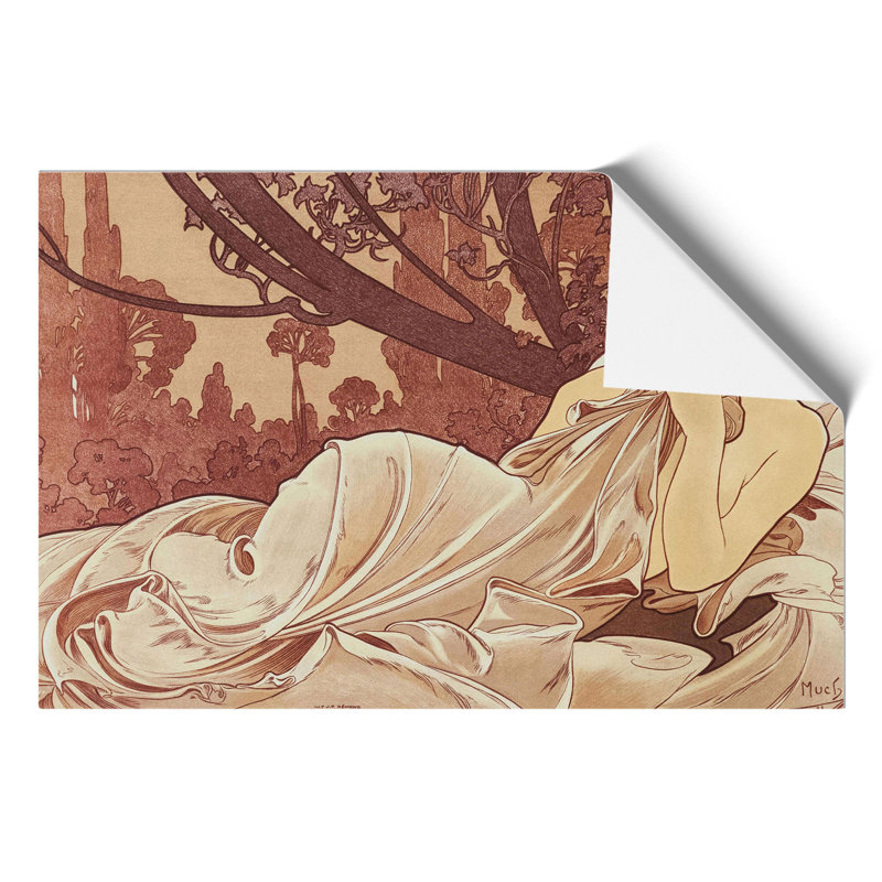 Dusk by Alphonse Mucha - Frameless Print, 42cm H x 59cm W x 0.1cm D