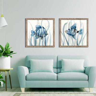 "Turtle In Seagrass I" par Nan, reproduction sur toile flottante