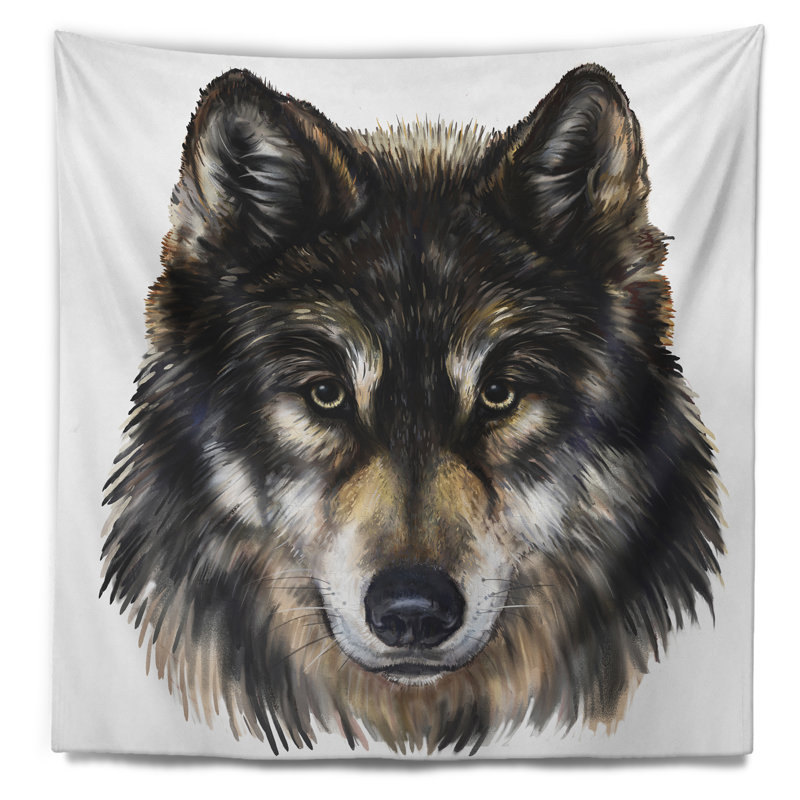 Tête de loup Animal, H 68 po x l 80 po