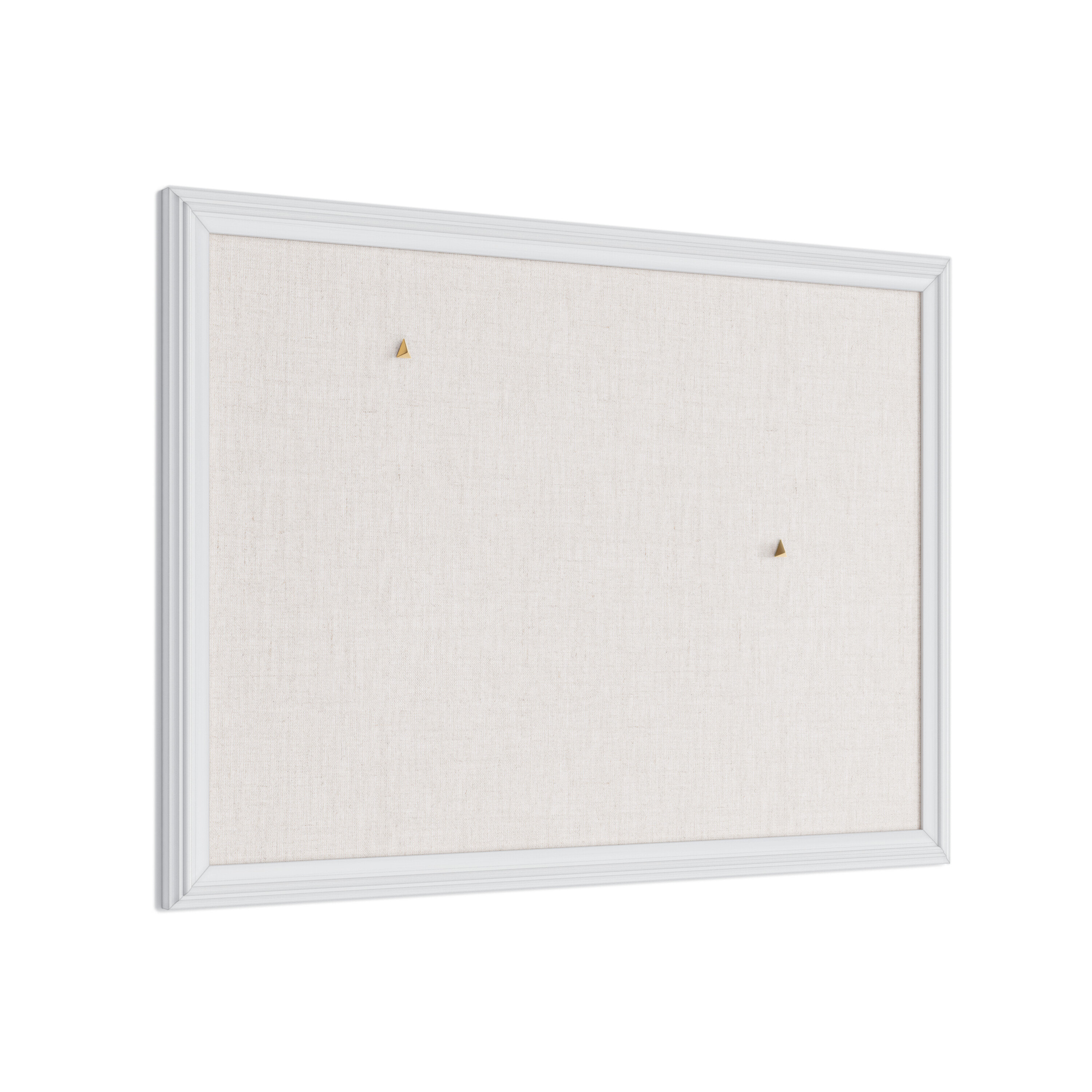 U Brands Linen White Décor Frame Wall Mounted Bulletin Board, 23" x 17