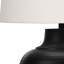 Lighting, h 26 po, lampe de table, métal noir, abat-jour crème, transitionnel
