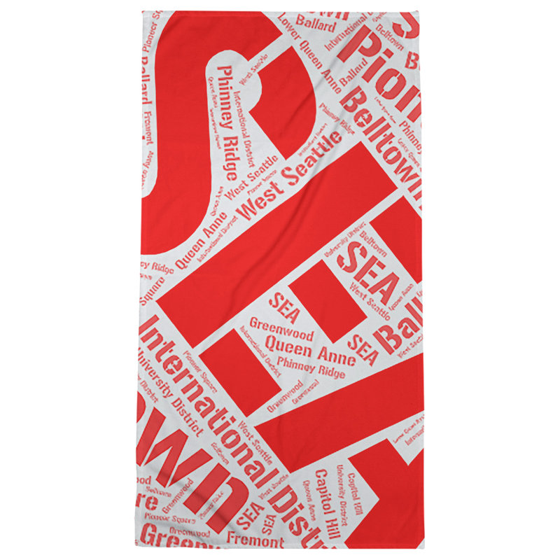 Bath Towel, Red, Seattle, Microfiber