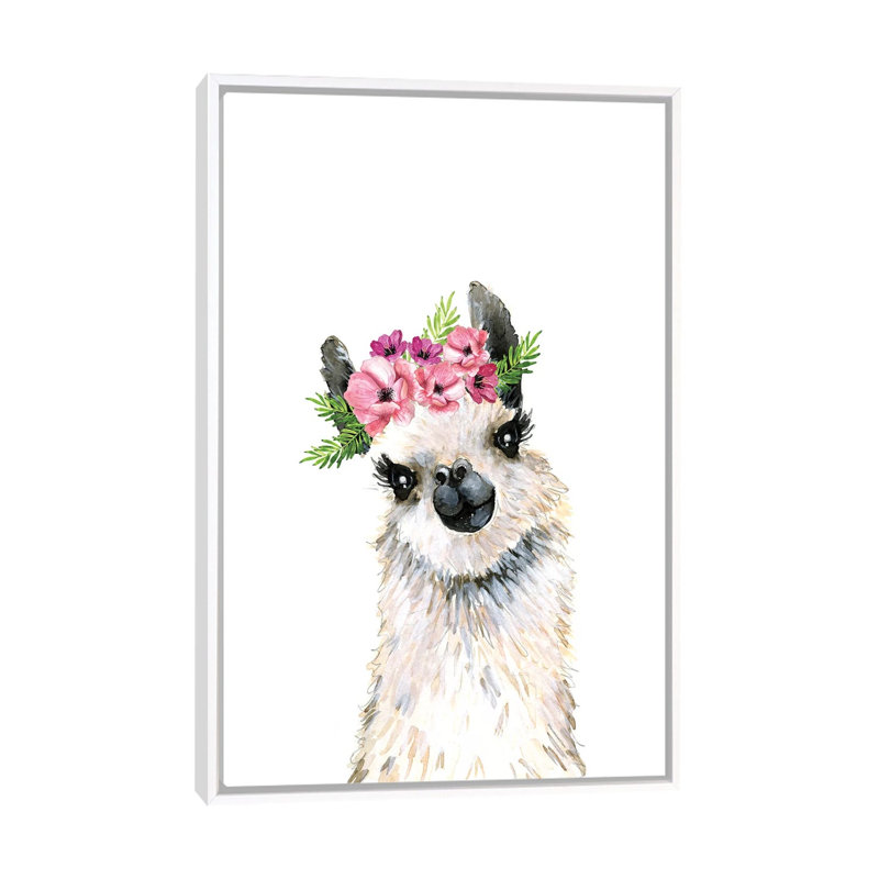Charmante couronne de Lama par Mercedes Lopez charro-impression, Pas de tapis, H 60 po x l 40po x P 1,5 po