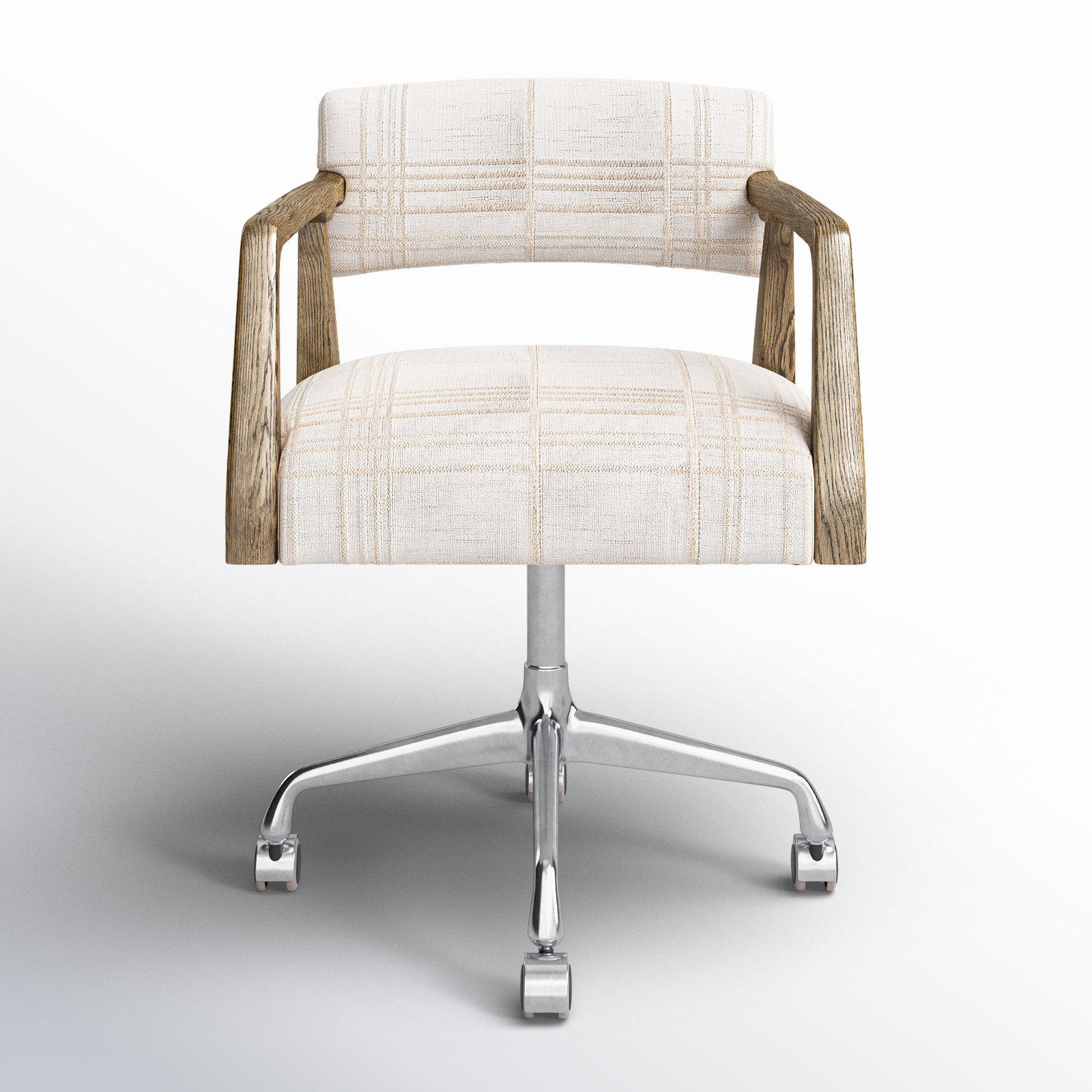 Perci Swivel Office Chair, 100% Polyester, Sheffield Ivory