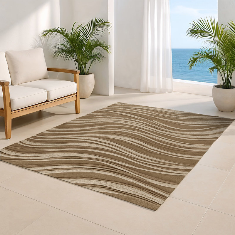 Tapis beige d'intérieur et d'extérieur Nature, Rectangle 4pi x 6 pi