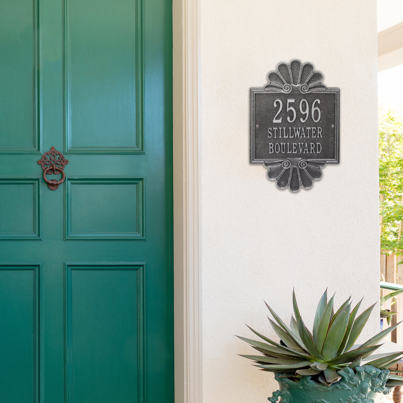 Signature Series 3-Line Wall Address Plaque, Smoke Gray, Gray, Yes