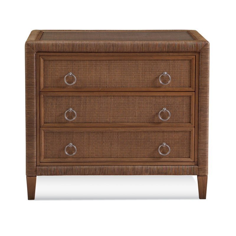 Commode 3 tiroirs Warwick, Nickel satiné, Céleri