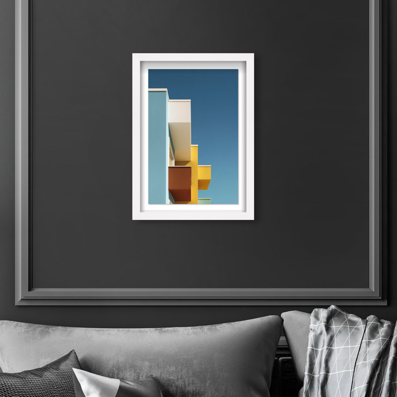 Orthogonal Sky View Framed Graphic Art, 55.5"H x 37.5"W, White Shadowbox