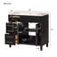 Meuble-lavabo de 36 po avec lavabo en résine supérieur, armoire de rangement autoportante avec 2 tiroirs et un tiroir basculant-1911107516