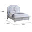 Lit double Mody avec DEL, banc de pied de lit, revêtement en tissu argenté, gris