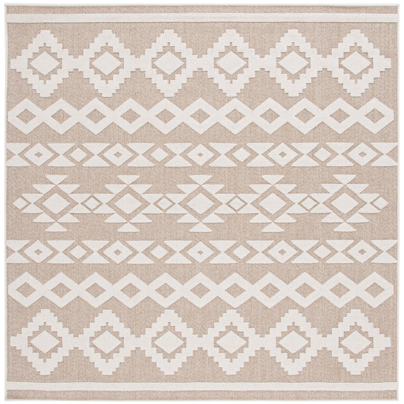 Global Southwestern Indoor/Outdoor Area Rug, Square 6'7"