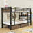 2 Drawers Metal Bunk Bed With Shelves, LED Light Strip And Charing Station-1935564013