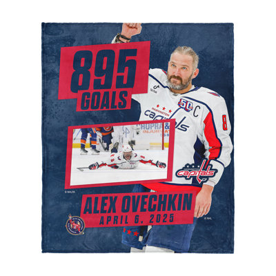 Jeté en sherpa Alex Ovechkin 895 Goals de NHL Washington Capitals - 50 x 60 pouces - Design de jalon de carrière