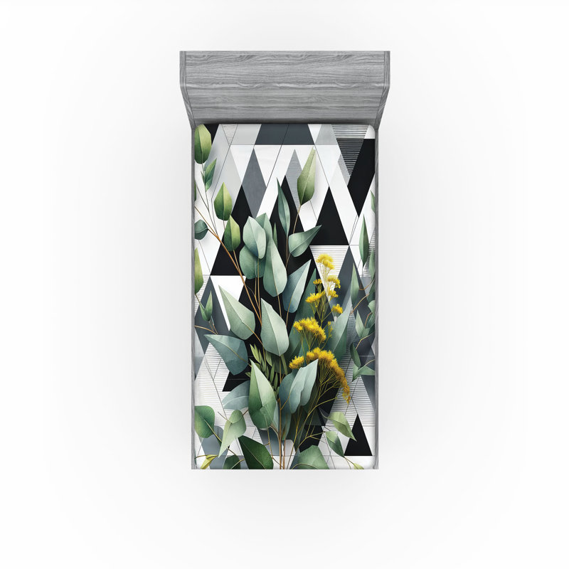Drap-housse Ambesonne Eucalyptus, Drap-housse simple TG