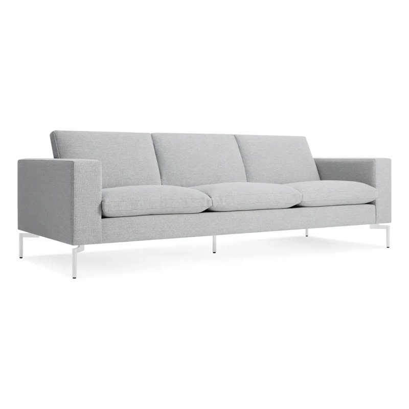 Nouveau canapé à accoudoirs carrés standard, Blanc, H 32 po x l 92 po x P 35 po