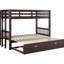 Lit superposé simple au-dessus d'un lit gigogne avec gigogne, peu encombrant pour les nuitées, escalier sécuritaire, Flex Placement, lit gigogne en pin, petites pièces, garde-corps, choix de position, cadre-226602956