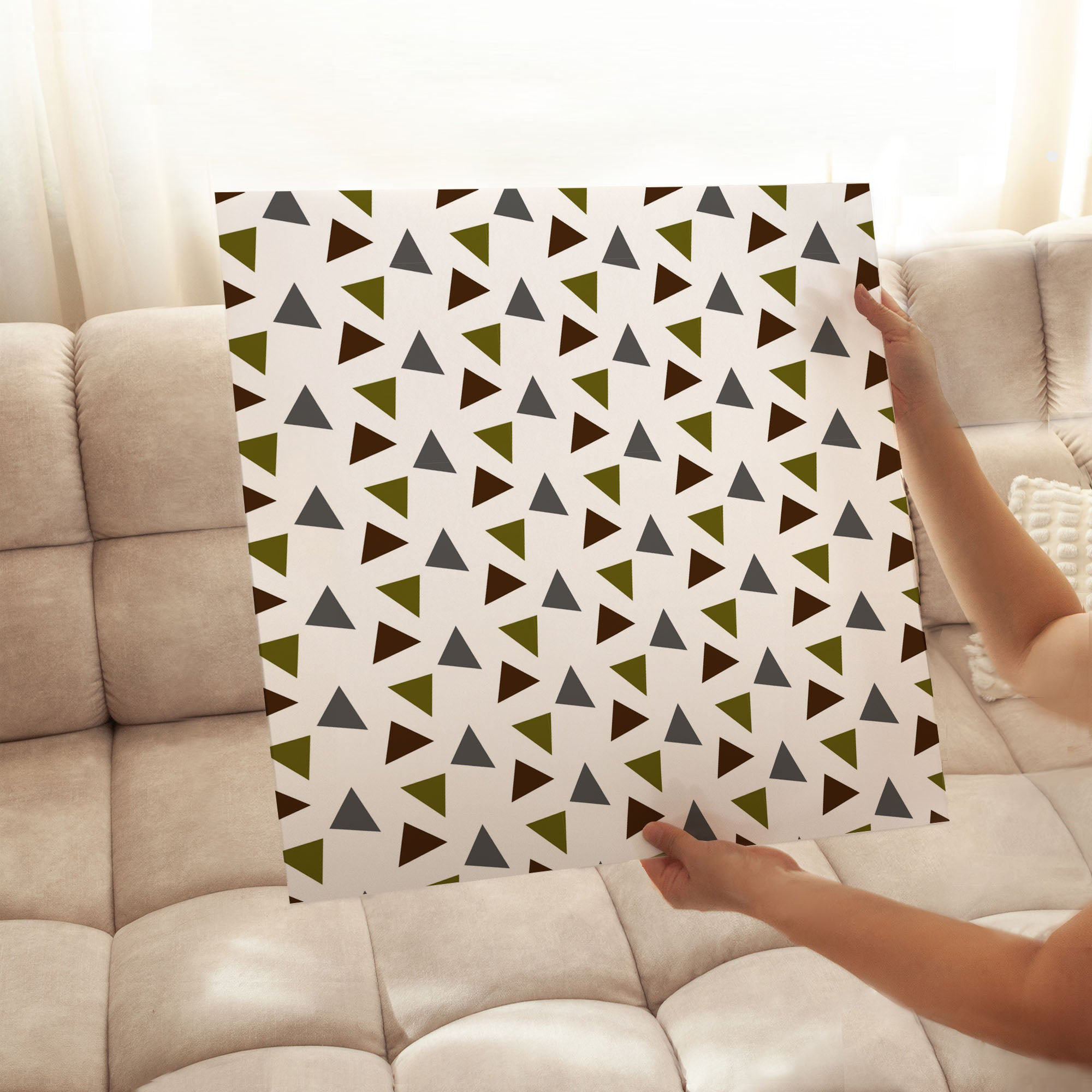 George Oliver Abstract Triangles I Modern Unframed Art Print | Wayfair
