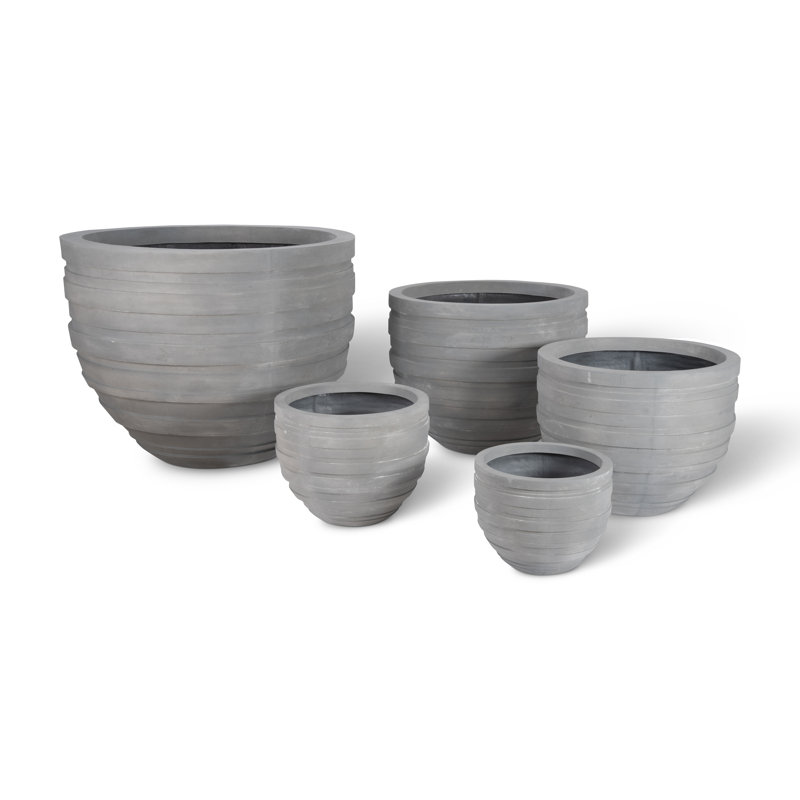 June Planter, Raw Gray, 20" H x 22" W x 22" D