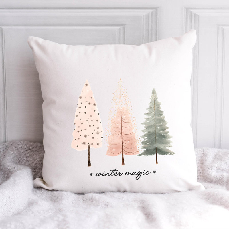 06_Hygge_Christmas_tree Reversible Throw Pillow, 18" x 18"