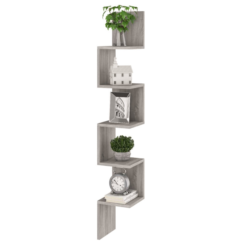 Thaney 5 Piece Corner Shelf, Grey