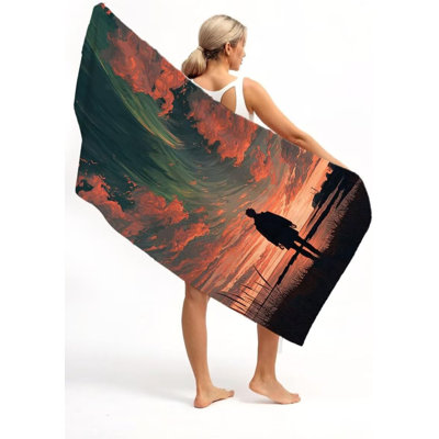 Très grande serviette de plage légère en microfibre Sky très grande taille de dieu mince, serviettes de bain de voyage, piscine, yoga, camping pour adultes, femmes, hommes, accessoires de plage, accessoires de vacances, cadeau de vacances, 36 x 72 po