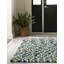 Tapis contemporain de couleur bleue Rosston-1759630625