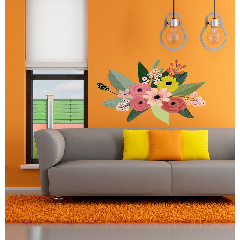 Autocollant rose rouge - nom personnalisé - décalcomanie rose pour le mur - décoration florale de salle de bain (décalcomanies murales bohème pelez et collez) GD569