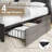 Metal Bed Frame with Bookcase Headboard-954591