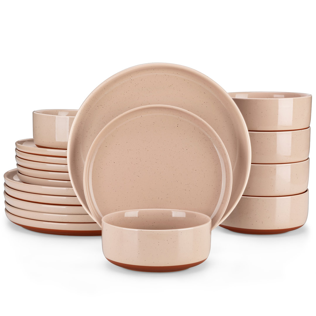 18 Piece Stoneware Dinnerware Set - Service for 6