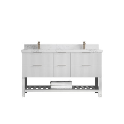 Catalina 60'' Double Bathroom Vanity with Quartz Top