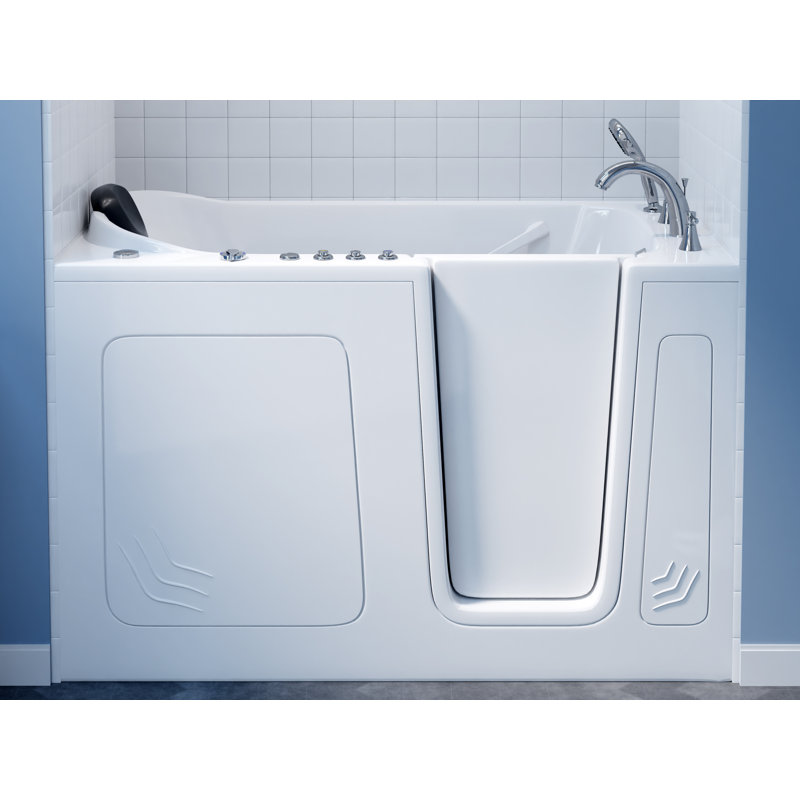 Therapeutic Tubs 32 in. x 60 in. Right Drain Quick Fill Walk-In Whirlpool and Air Tub with Powered Fast Drain in White, Right