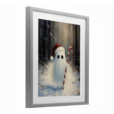 «Candy Cane Forest Ghost», reproduction sous verre encadrée, design par Arlington Prints