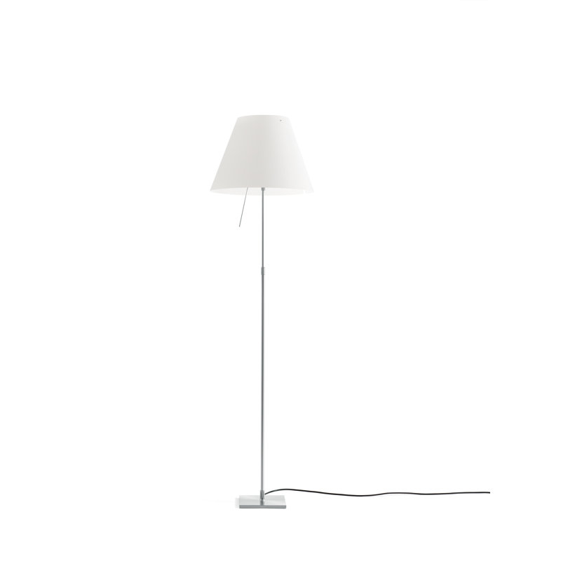 Costanza Floor Lamp with On/Off Switch, Silver, Petroleum Blue
