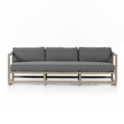 Vanya 89.75"" Wide Teak Patio Sofa with Cushions -  Joss & Main, 243AC77AAC494EC3B4B6CD7D36E7DB1B