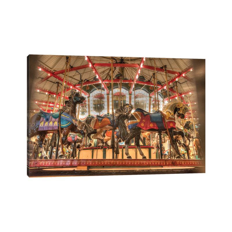 Santa Monica Pier Carousel by Zoe Schumacher - No Frame Print on Canvas, 20.32 cm H x 30.48 cm W