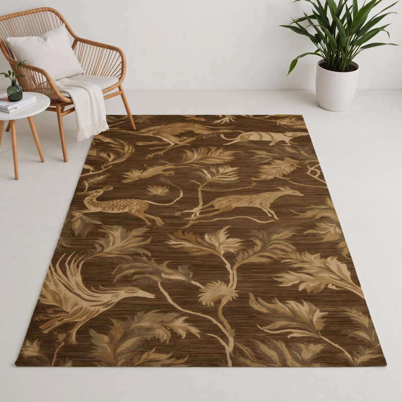 Tapis d'intérieur et d'extérieur brun Nature, Rectangle 5 pi x 7 pi