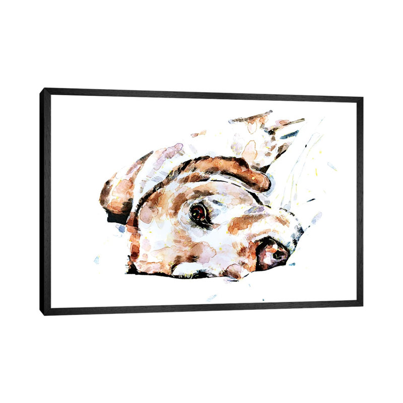 Labrador Relaxation - Painting on Canvas, 66.04 cm H x 45.72 cm W, Black Framed
