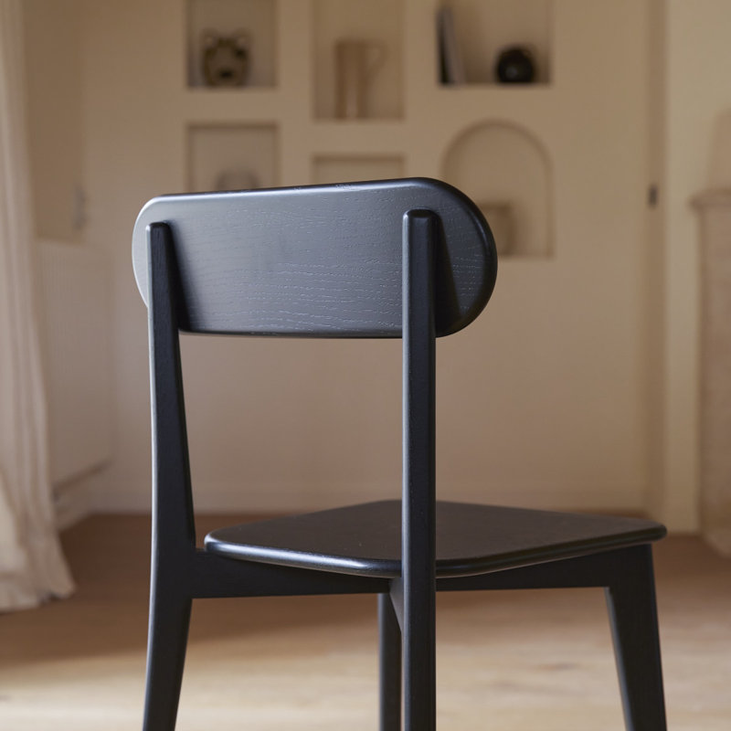 Abel Solid Oak Chairs, Black