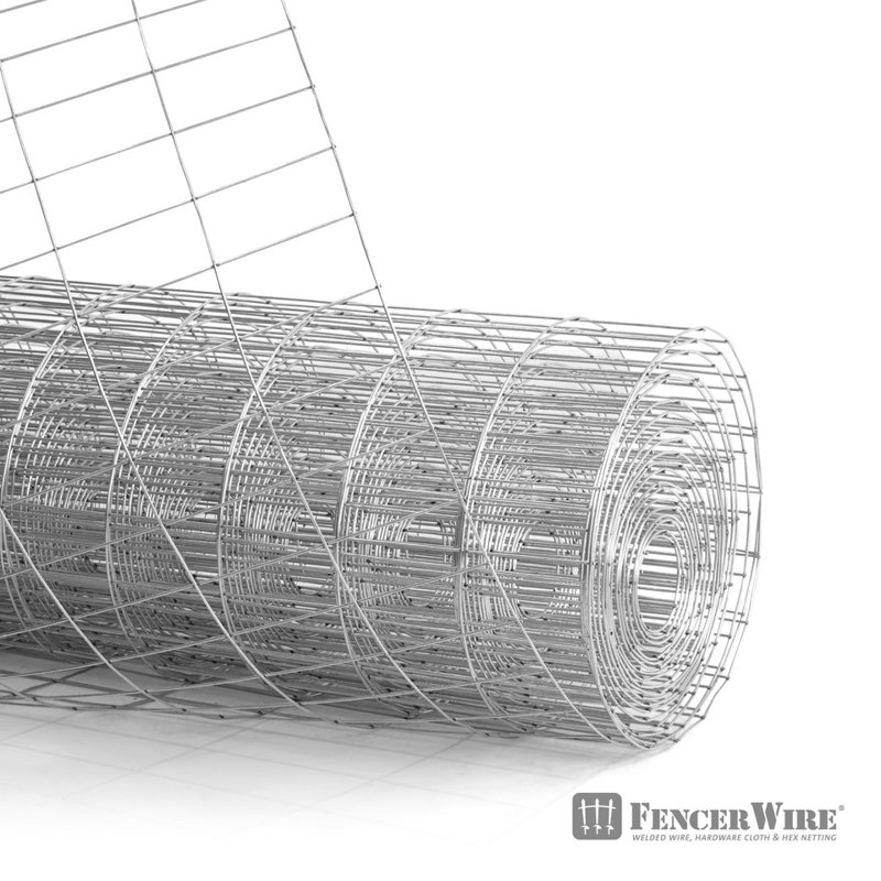 Fencer Wire 12.5 Gauge Galvanized Welded Fence Wire Roll with Mesh Size 2” x 4”, Multiple Options, 5 ft x 100 ft