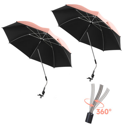 Ensemble de 2 parapluies de plage avec pince, bleu royal, parasols réglables à 360 ° pour chaise, parasol Upf50 + pour chaise de plage, chaise de patio, fauteuil roulant, chaise de camping, voiturettes de golf (chaise non incluse)