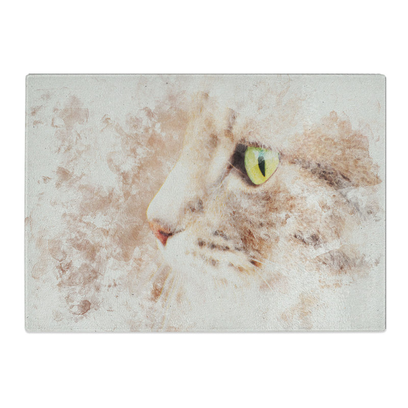 Portrait of a Cat Vol.13 Watercolour Chopping Board, 0.4cm H x 20cm W x 28.5cm L