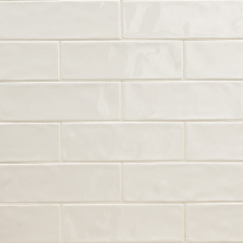 Carrelage mural en céramique brillant 4 po x 12 po Metrola, Meringue