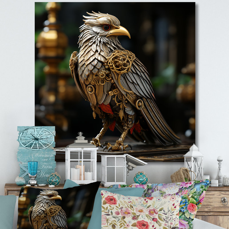Or baroque fantaisiste doré sur toile, Toile tendue, H 16 po x l 16 po x P 1 po