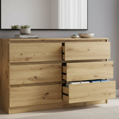 138 cm W Chest of 6 Drawers