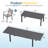  8-Person All-Aluminum Patio Dining Set with Extandable Rectangular Table