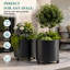 Ensemble de 2 boîtes à fleurs rondes en métal pour l'extérieur-326421456