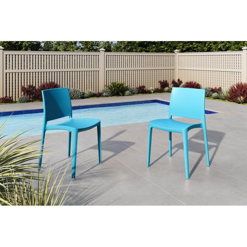 Chaise d'appoint empilable Auni, Bleu