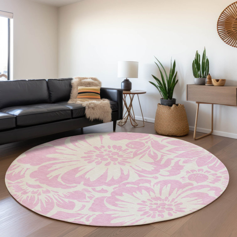 Premium Machine Washable Cerrito AMF551 Pink Rug